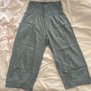 HATCH Collection® Maternity Sabrina Smocked Wide-Leg Pants in blue